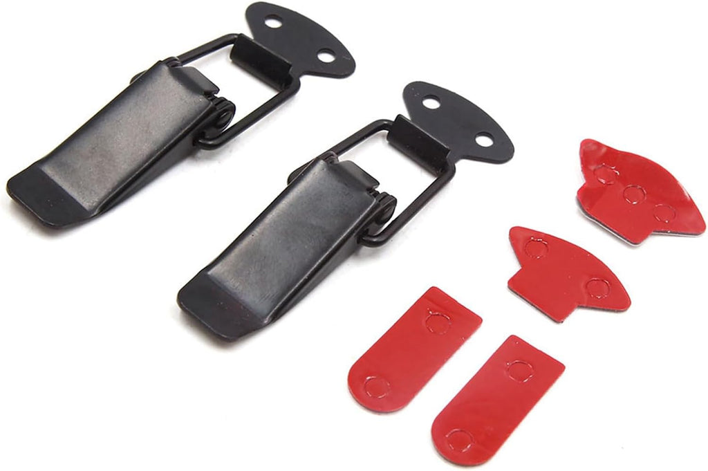 Universal 2pcs Black Metal Bumper Hood Pin Lock Clasp Clip Kit for Car
