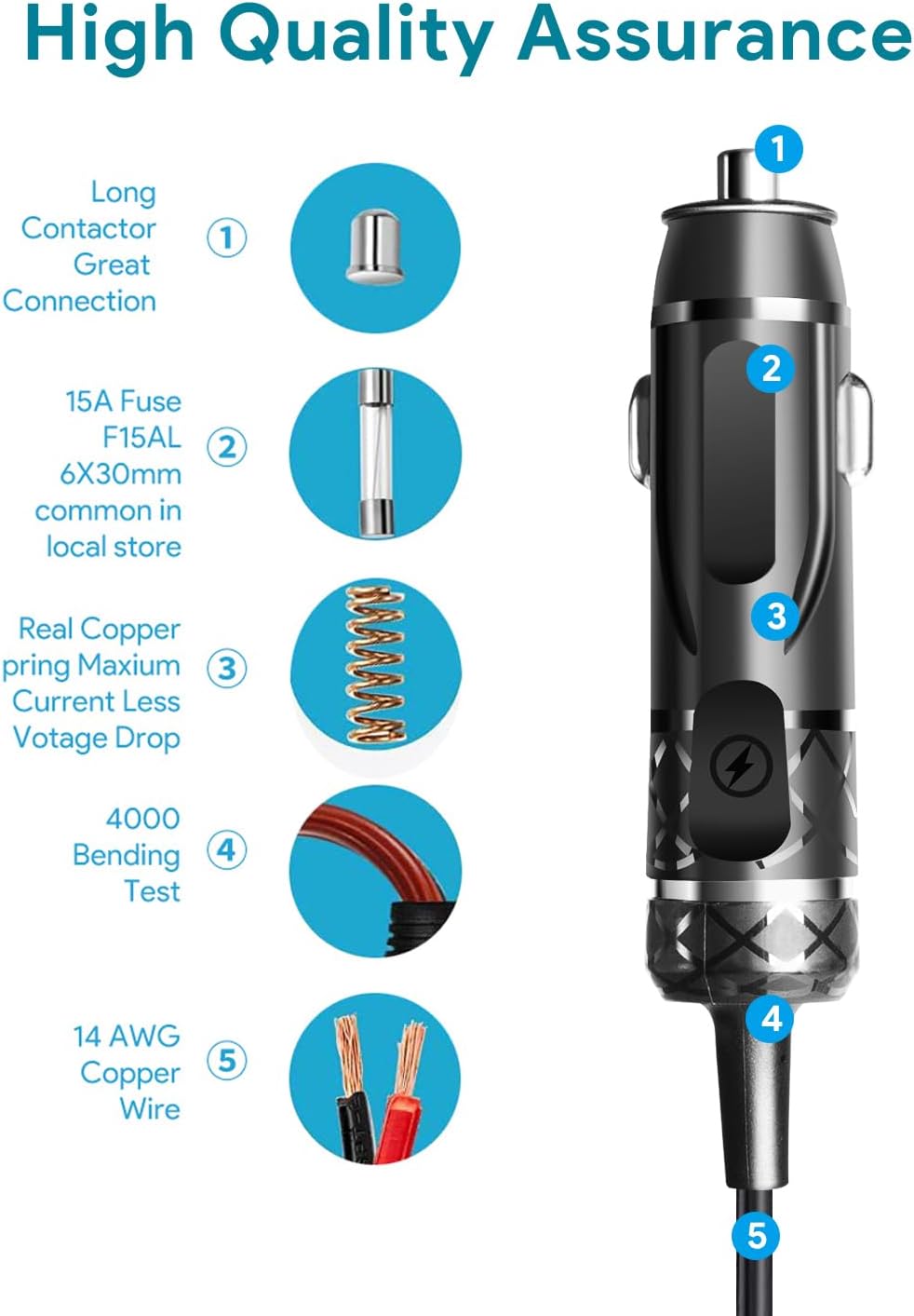 12V-24V DC Adapter Fridge Car Charger for Alpicool ARB
