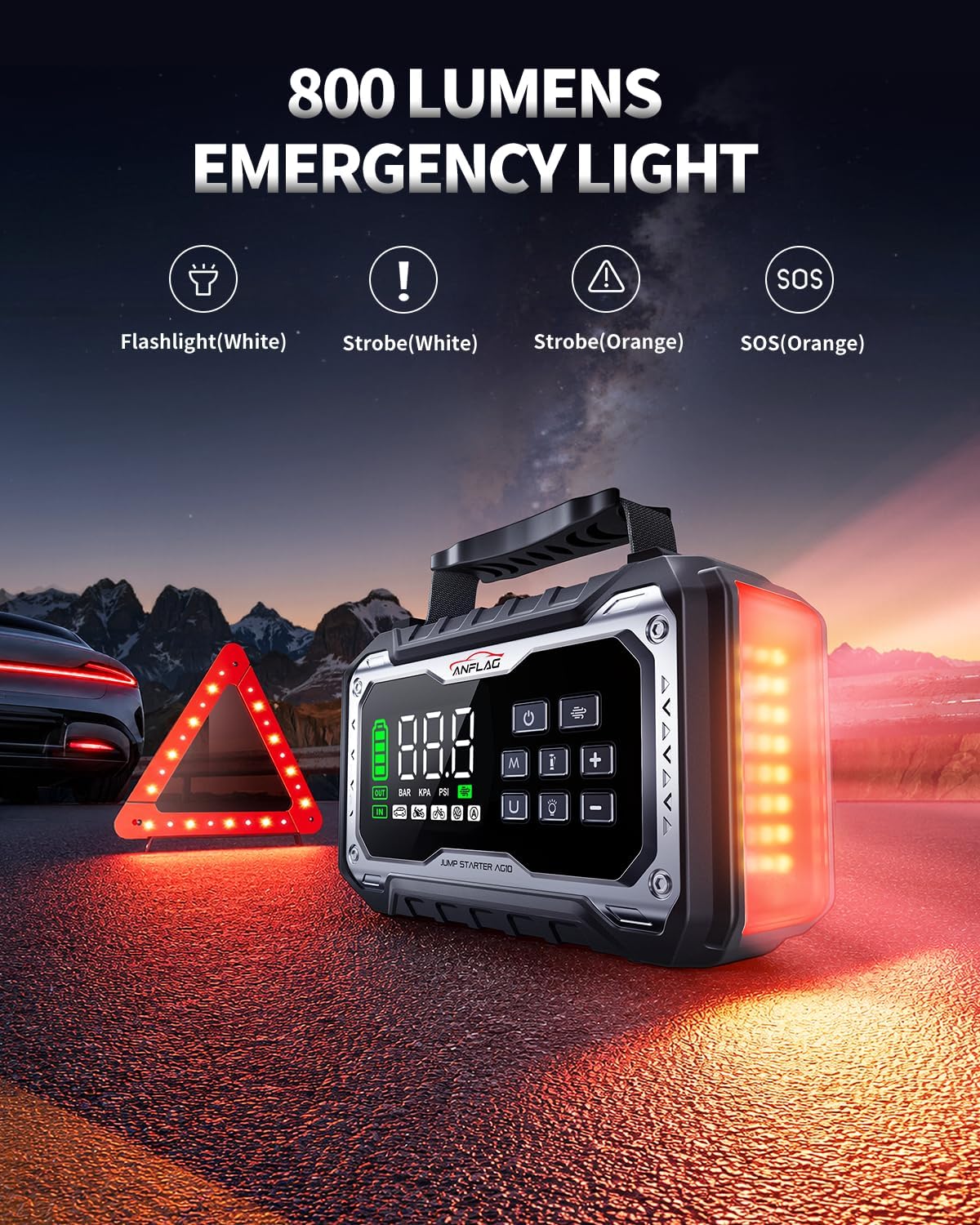8000A Jump Starter Power Pack with Air Compressor